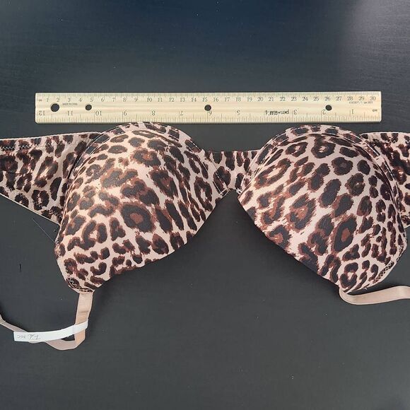 Frederick's of Hollywood Leopard Print Push-Up Bra Size 36C NWT Lingerie Shower - Picture 11 of 12